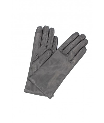 1011 Classic Kid Leather Gloves Cashmere Lined Dark Grey 