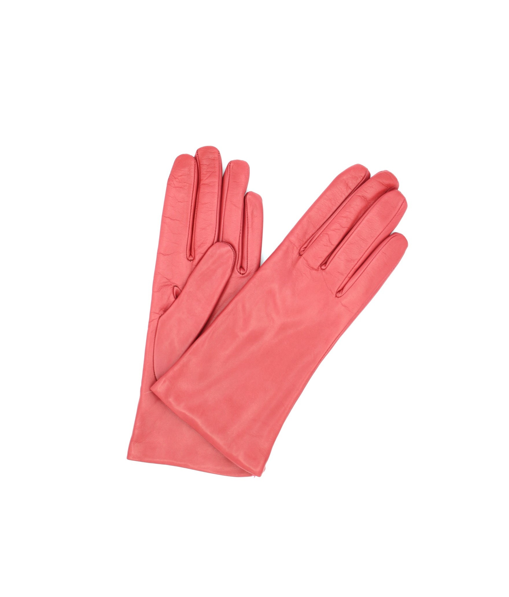 1011 Classic Kid Leather Gloves Cashmere Lined Rosa corallo
