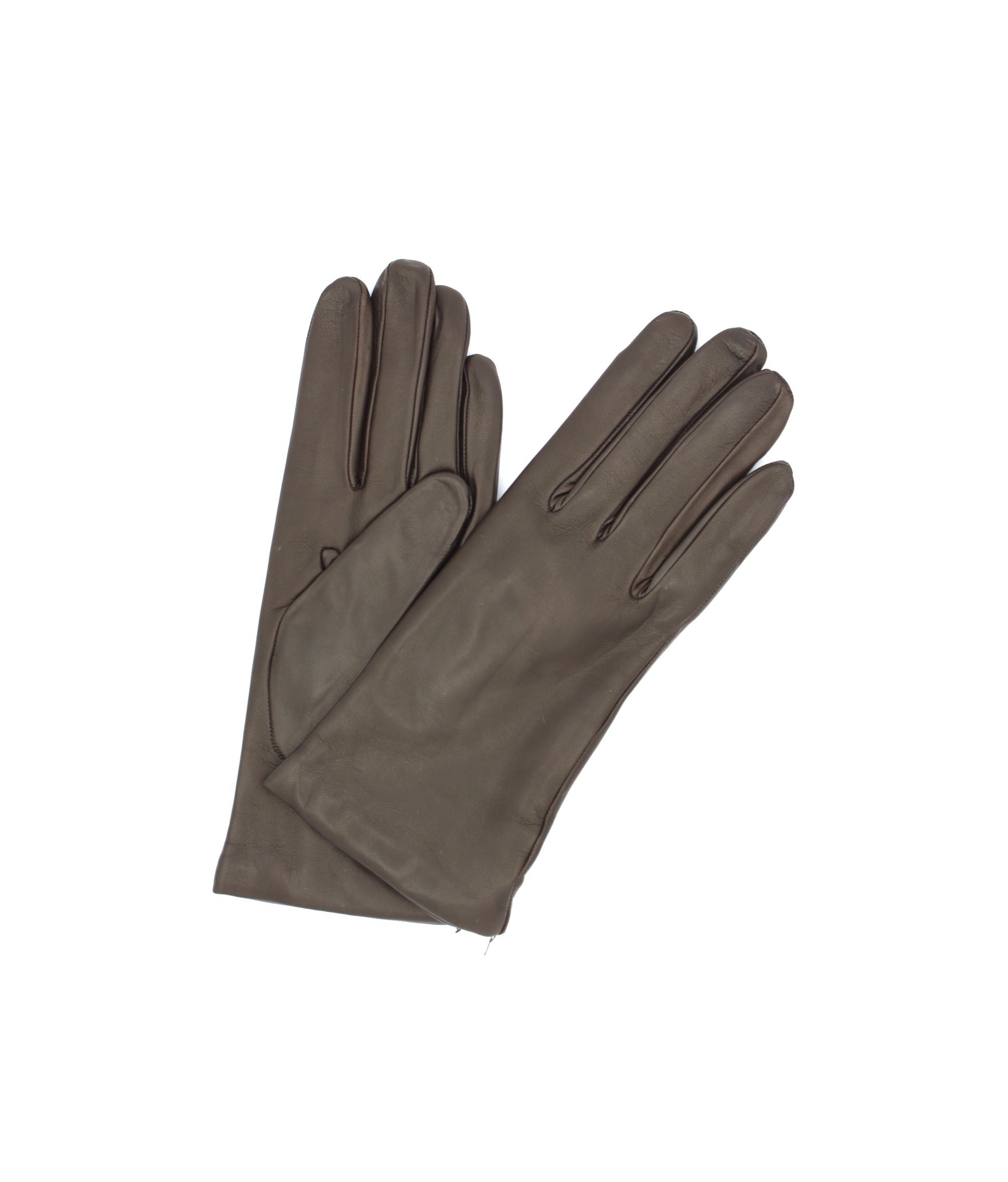 1011 Classic Kid Leather Gloves Cashmere Lined D.Brown 