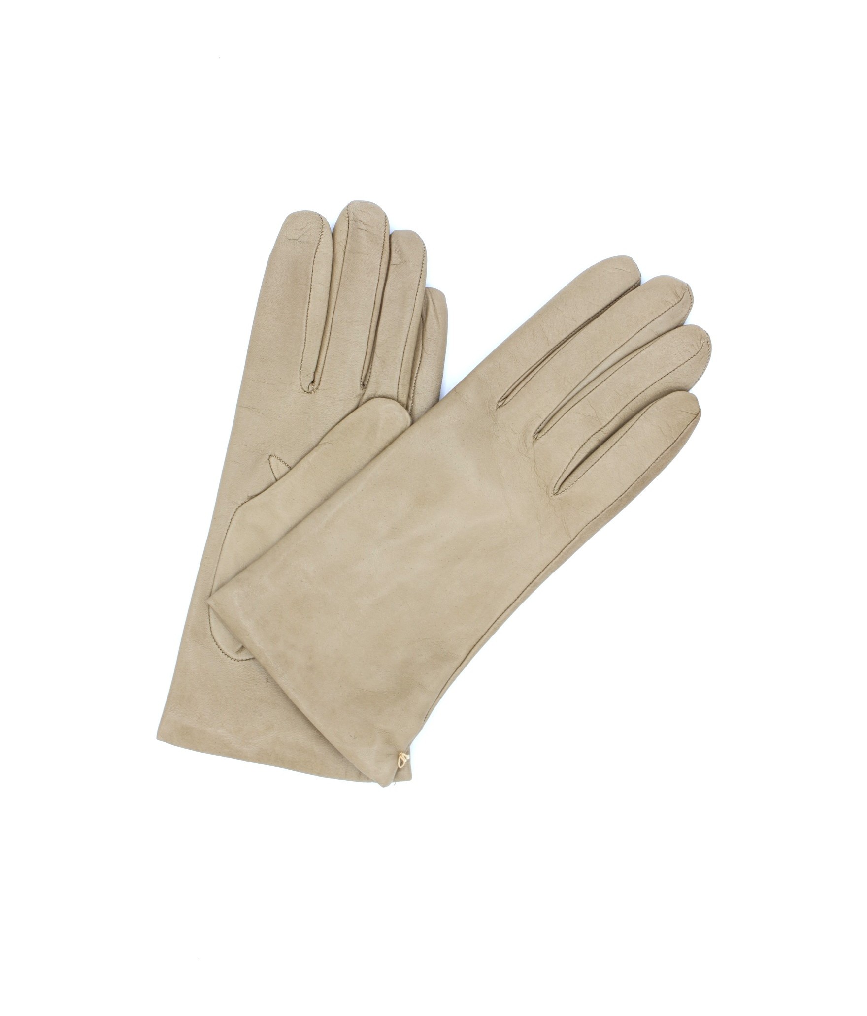 1011 Classic Kid Leather Gloves Cashmere Lined Beige/Taupe 