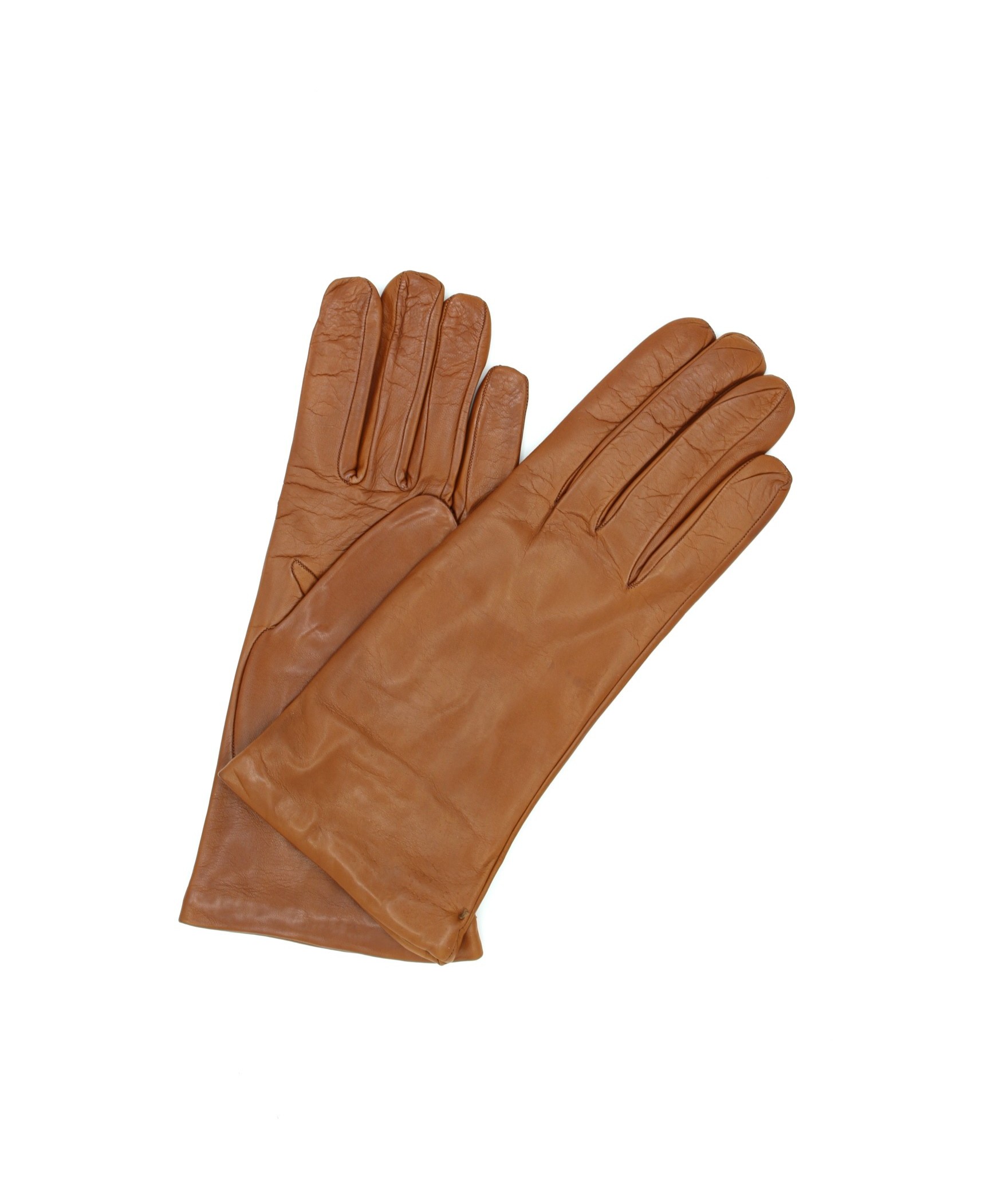 1011 Classic Kid Leather Gloves Cashmere Lined Tan 