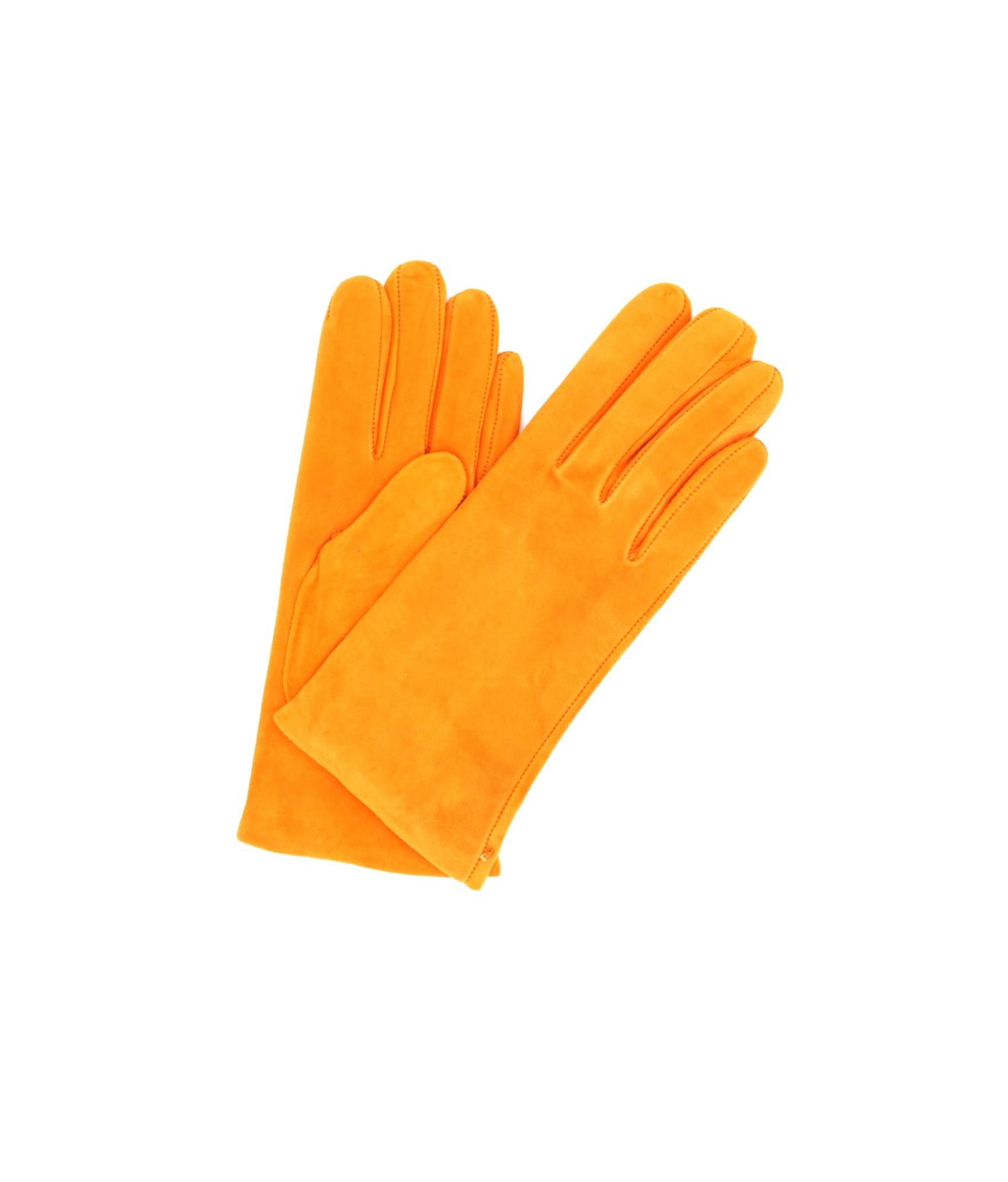 1019 Classic Suede Gloves Cashmere  Lined Orange 