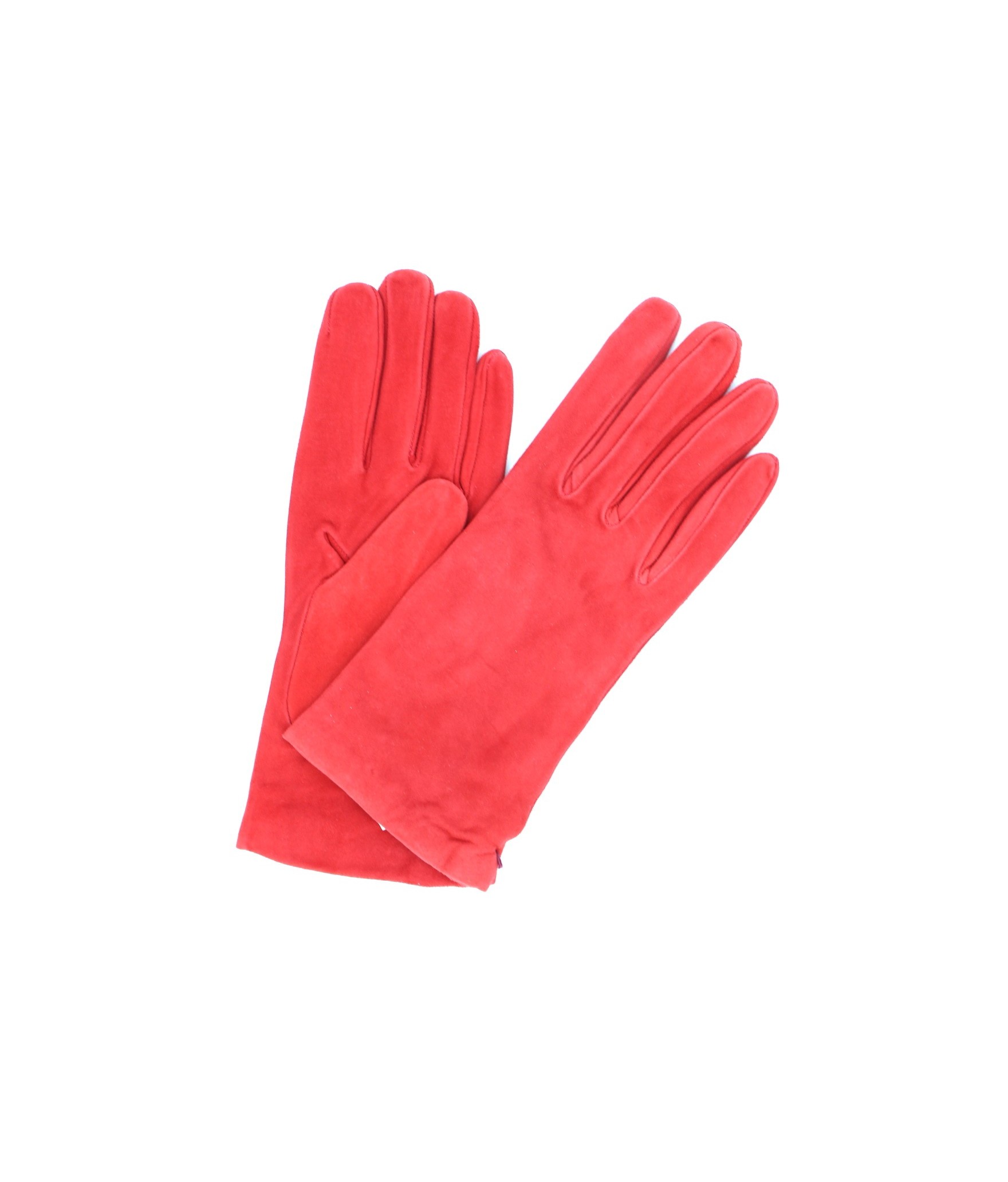 1019 Classic Suede Gloves Cashmere  Lined Red 