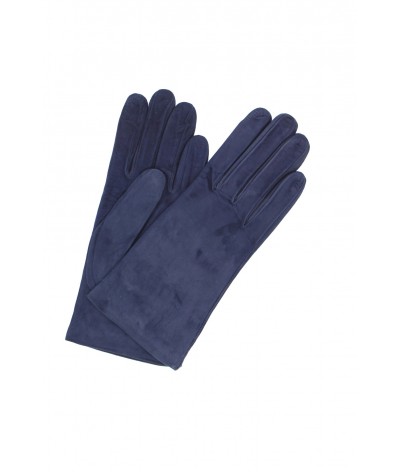 1019 Classic Suede Gloves Cashmere  Lined Navy 