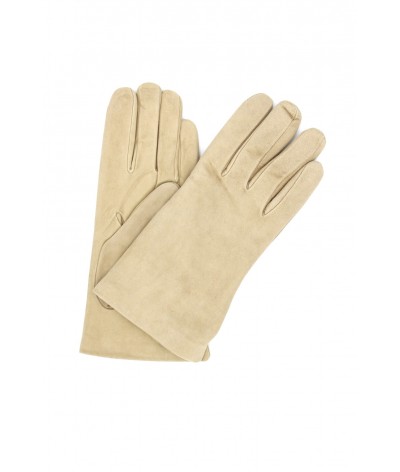 1019 Classic Suede Gloves Cashmere  Lined Light Beige 