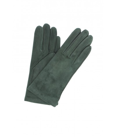 1019 Classic Suede Gloves Cashmere  Lined Emerald 