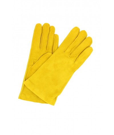 1019 Classic Suede Gloves Cashmere  Lined Yellow 