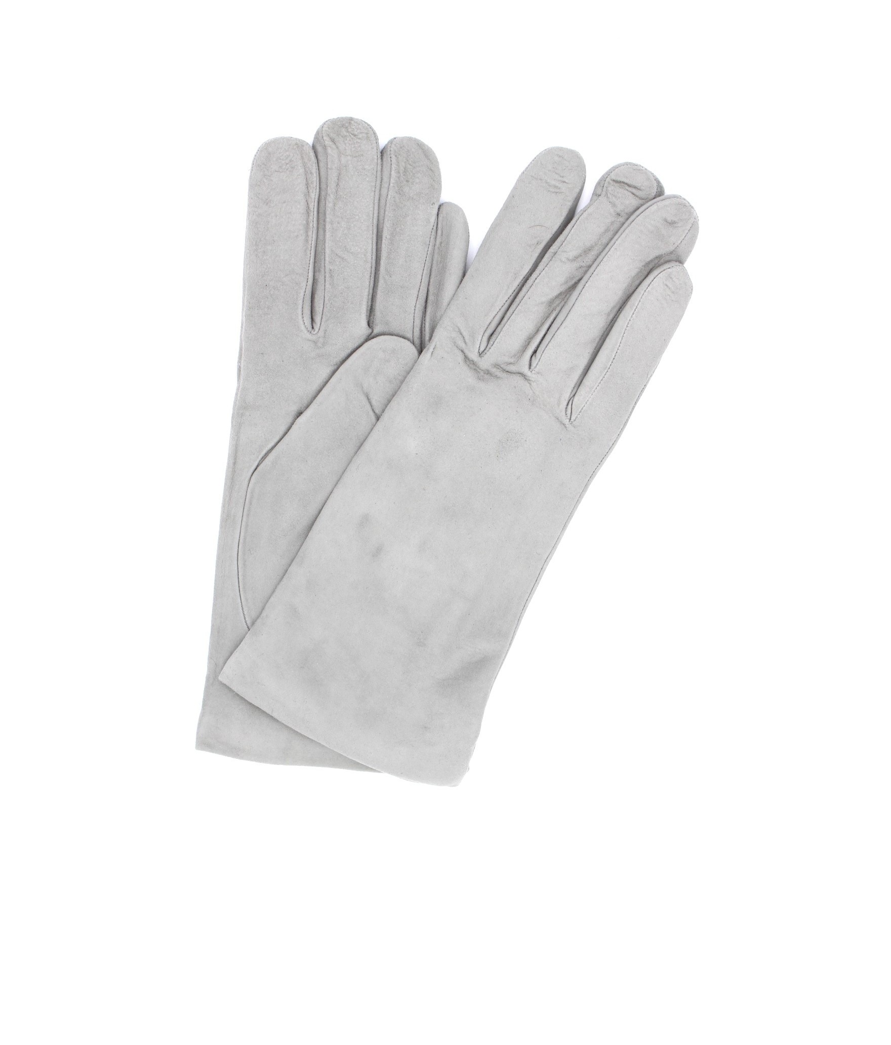 1019 Classic Suede Gloves Cashmere  Lined Pearl Grey 
