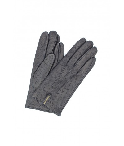 1922 Kid Leather Gloves Cashmere Lined Perf. Navy 
