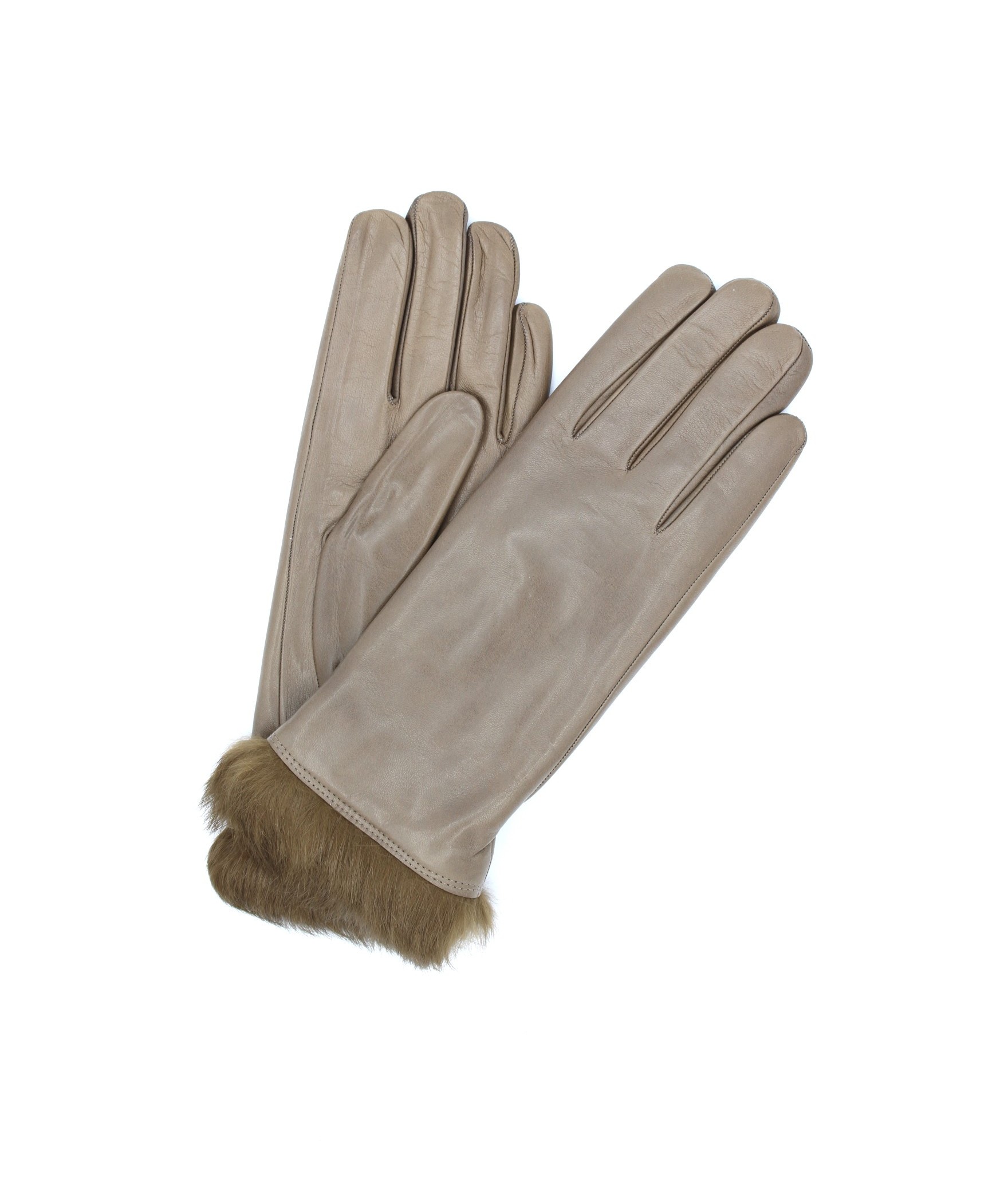 1036 Kid Leather Gloves Rabbit Fur Lined Mud 