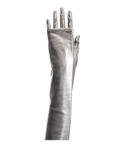 1185 Fingerless Kid Leather Gloves Silk Lined Navy 