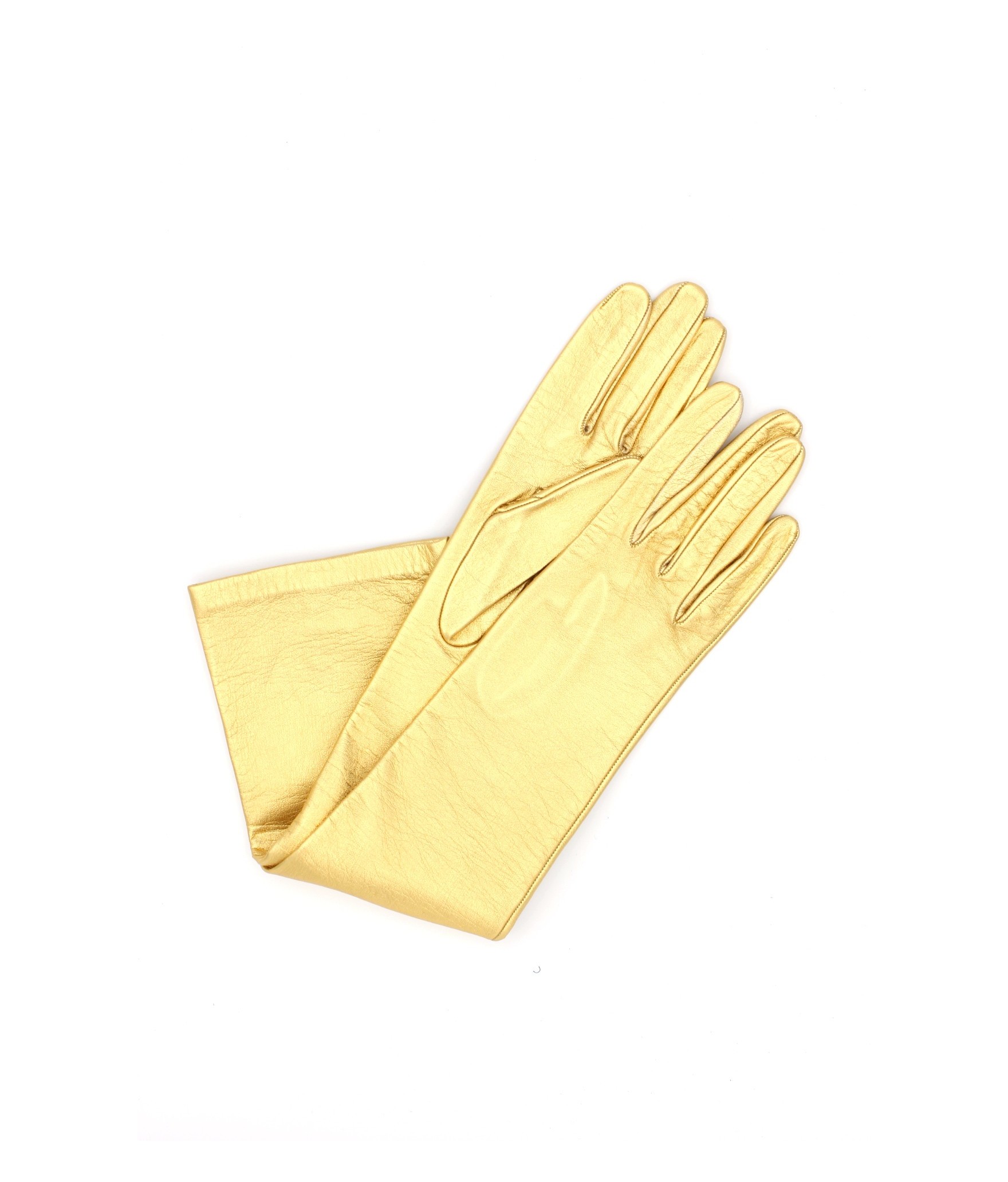 1644 Kid Leather Gloves Silk Lined Gold 