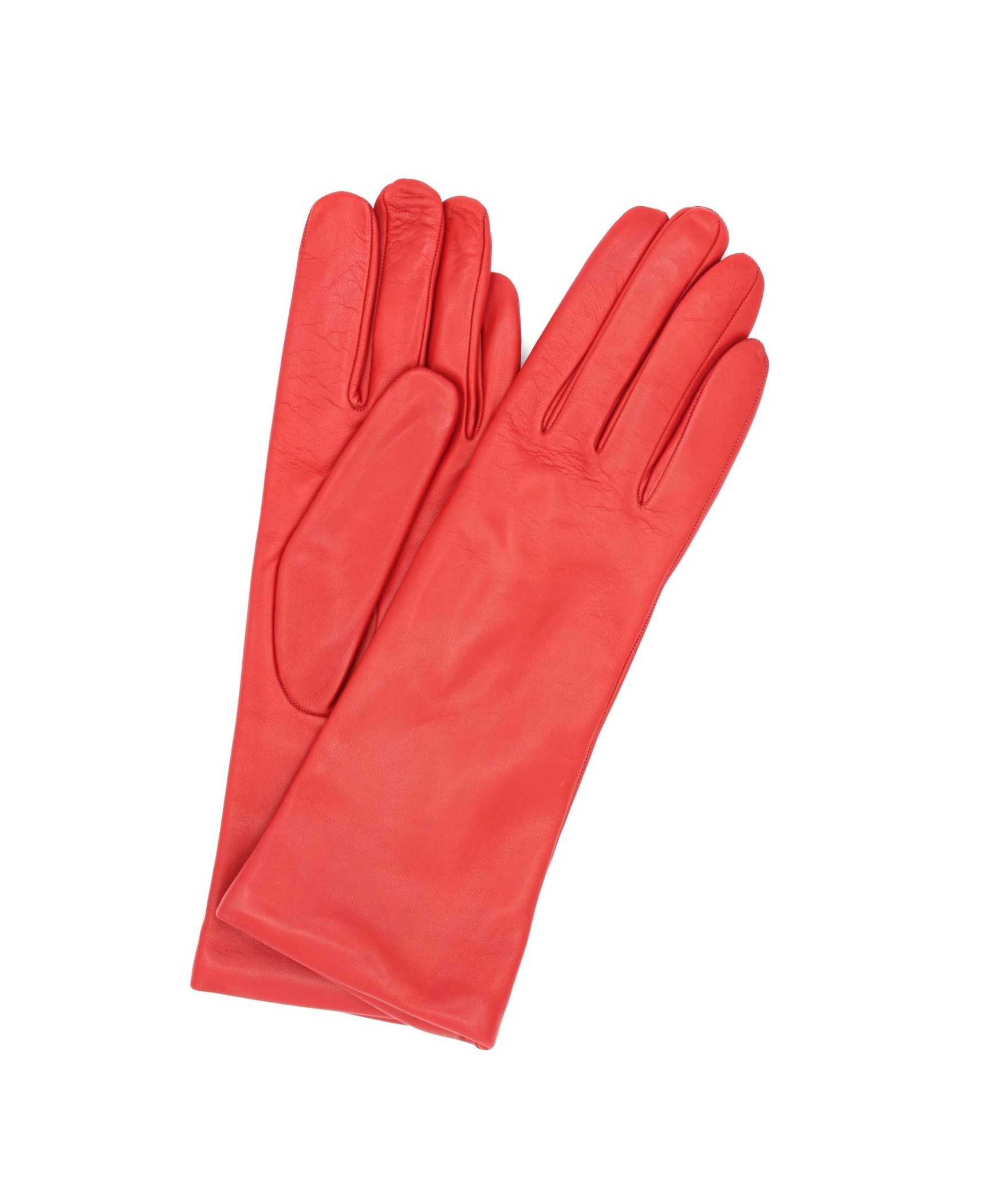1012 Kid Leather Gloves Cashmere Lined Red 