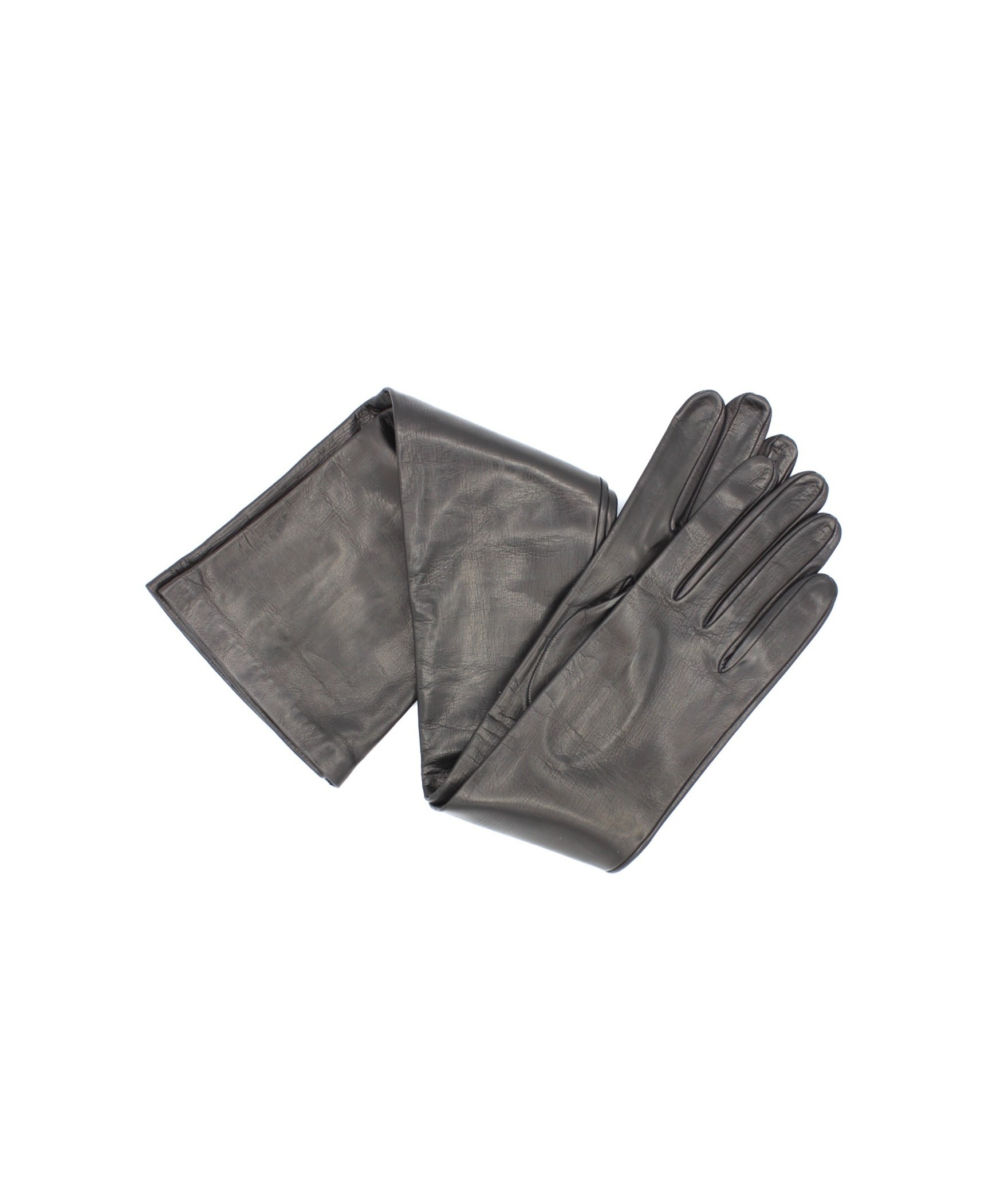 1009 Kid Leather Opera Gloves  Silk Lined Black 