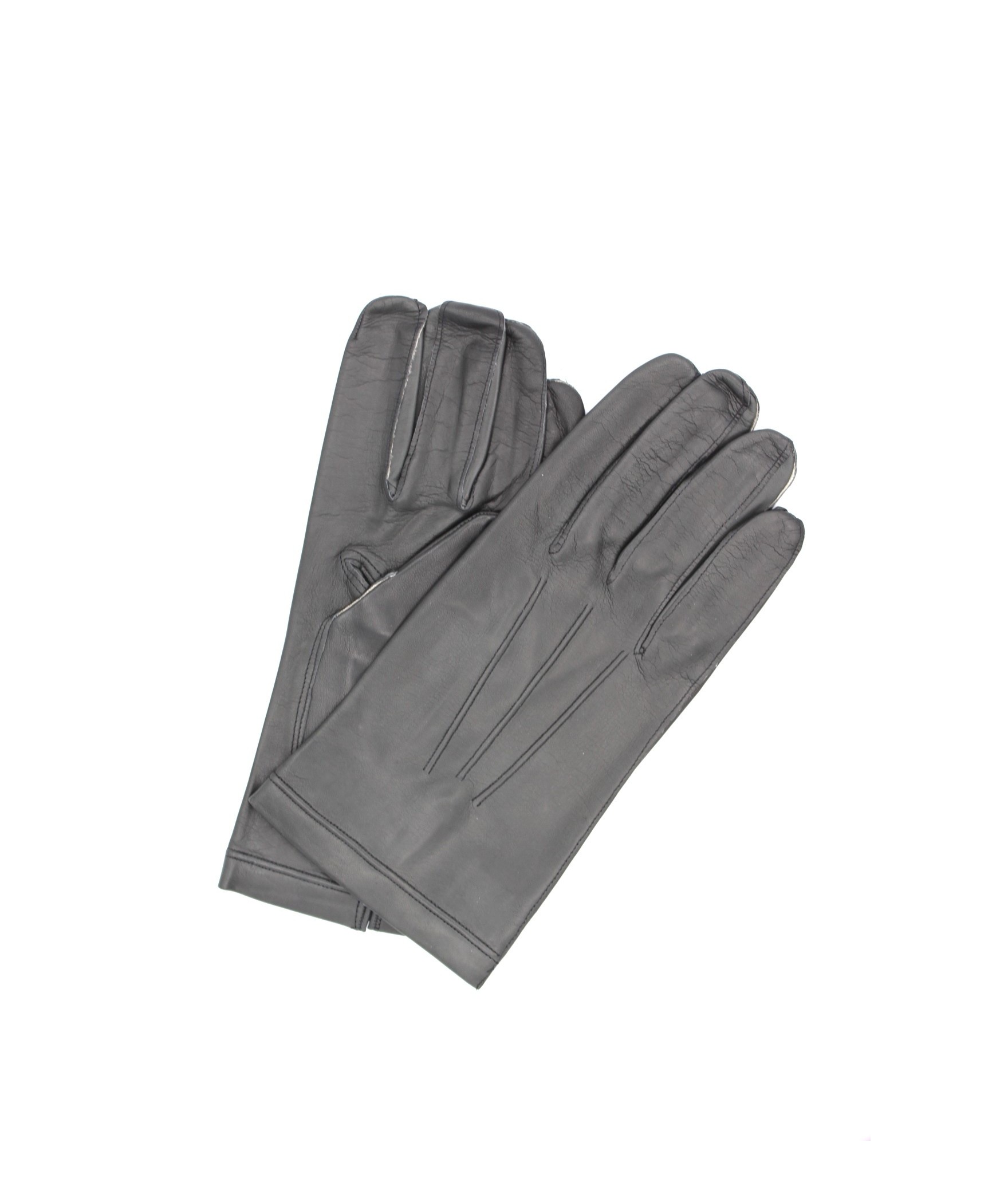 1292 Classic Kid Leather Gloves Silk Lined Grey 
