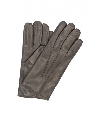 1294 Classic Kid Leather Man Gloves Cashmere Lined D.Brown 
