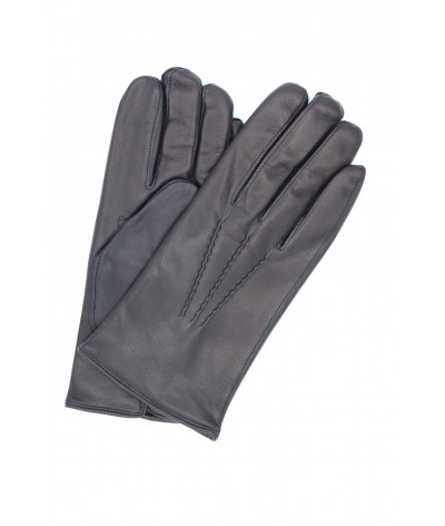 1294 Classic Kid Leather Man Gloves Cashmere Lined Navy 