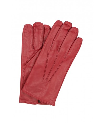 1294 Classic Kid Leather Man Gloves Cashmere Lined Dark Pink 