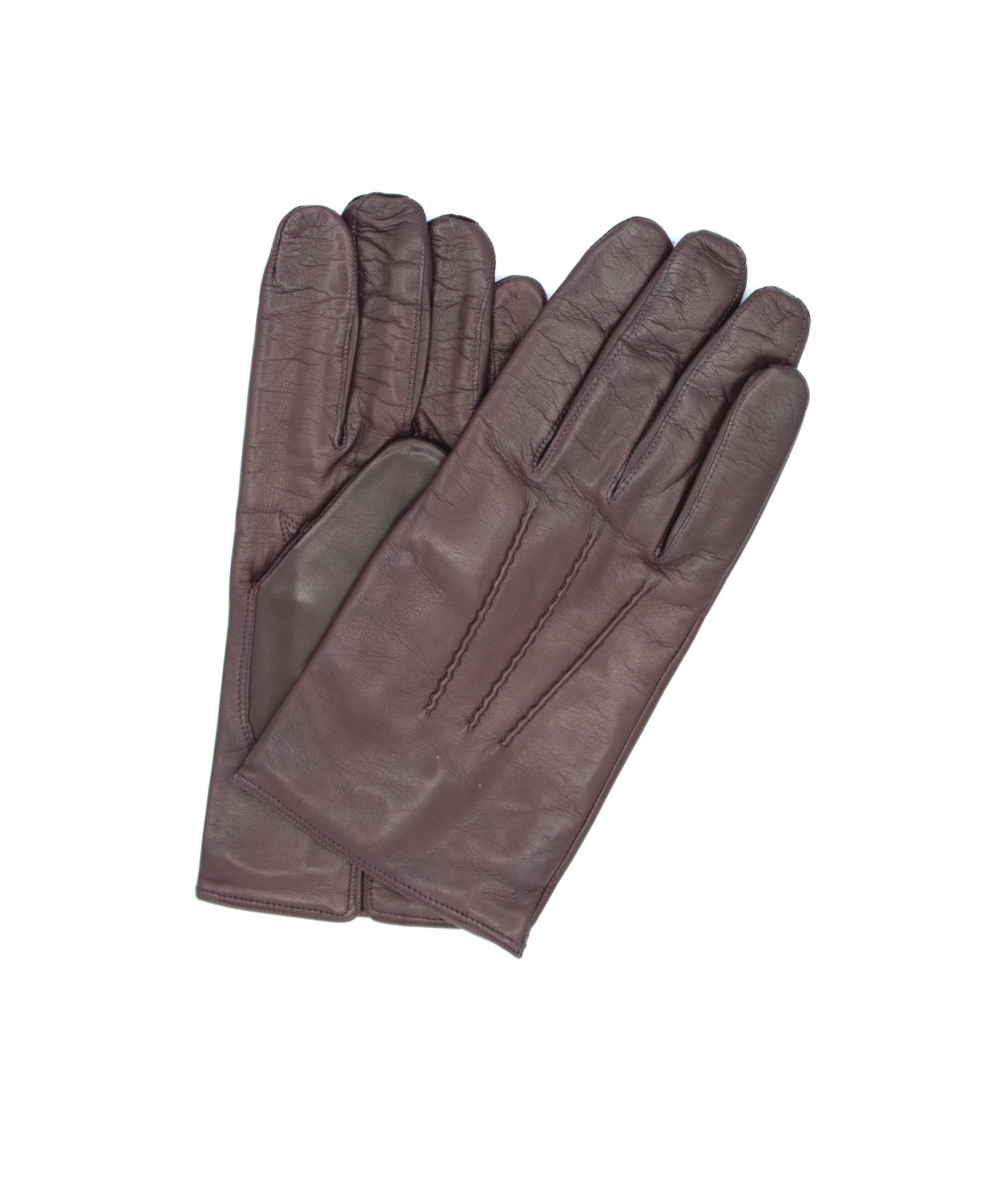 1294 Classic Kid Leather Man Gloves Cashmere Lined Bordeaux 