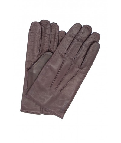1294 Classic Kid Leather Man Gloves Cashmere Lined Bordeaux 