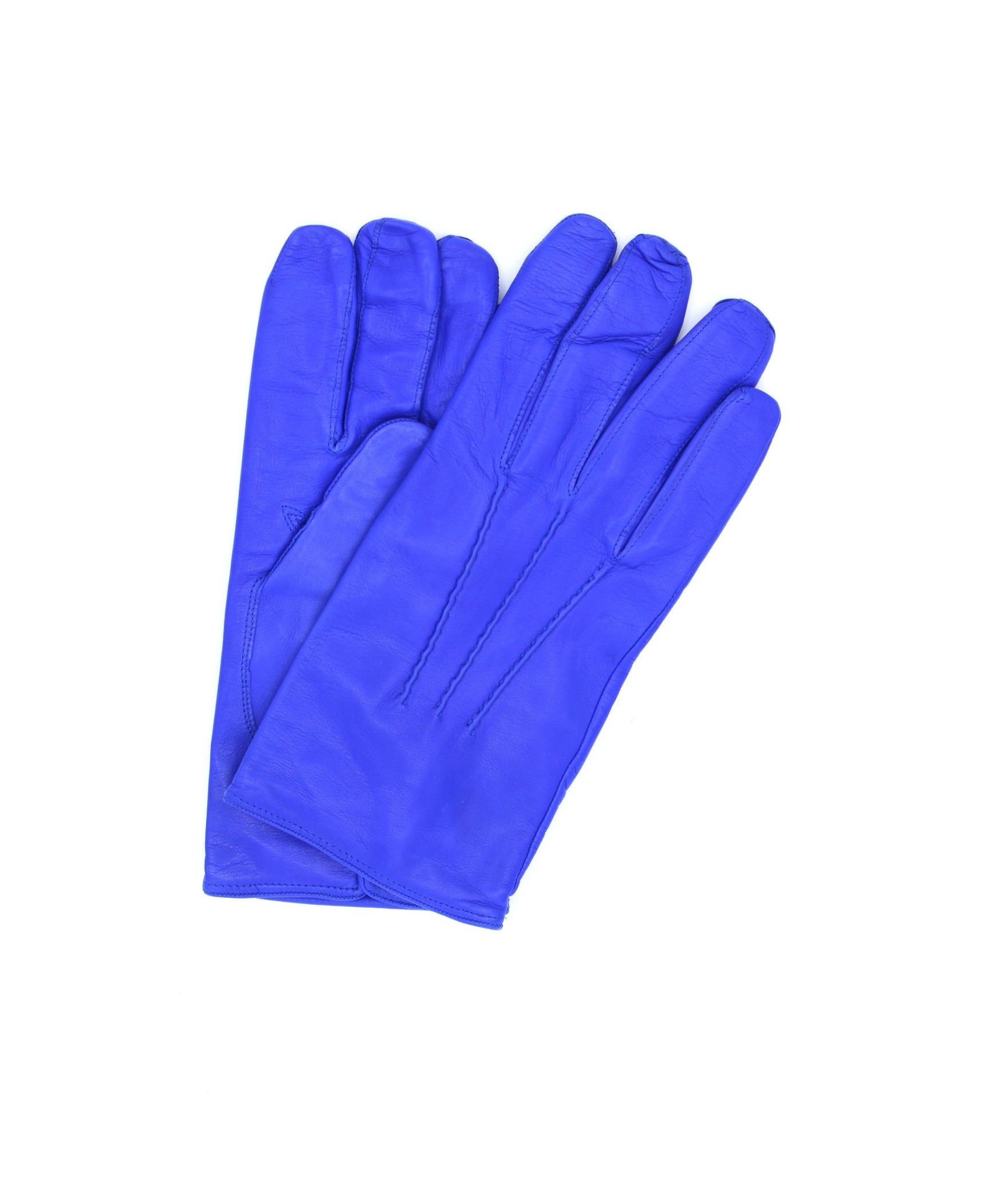 1294 Classic Kid Leather Man Gloves Cashmere Lined Blue Royal 