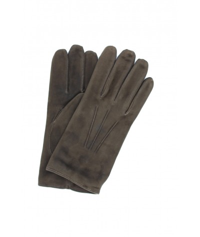 1298 Suede Gloves Cashmere Lined D.Brown 