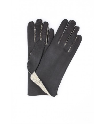 1174  Sheep Skin inside-out Gloves Hand Sewn Black 