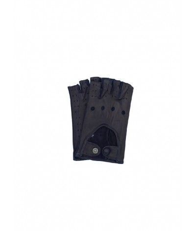 1029 Half Finger Kid Leather Driving Gloves Unlin. Navy 