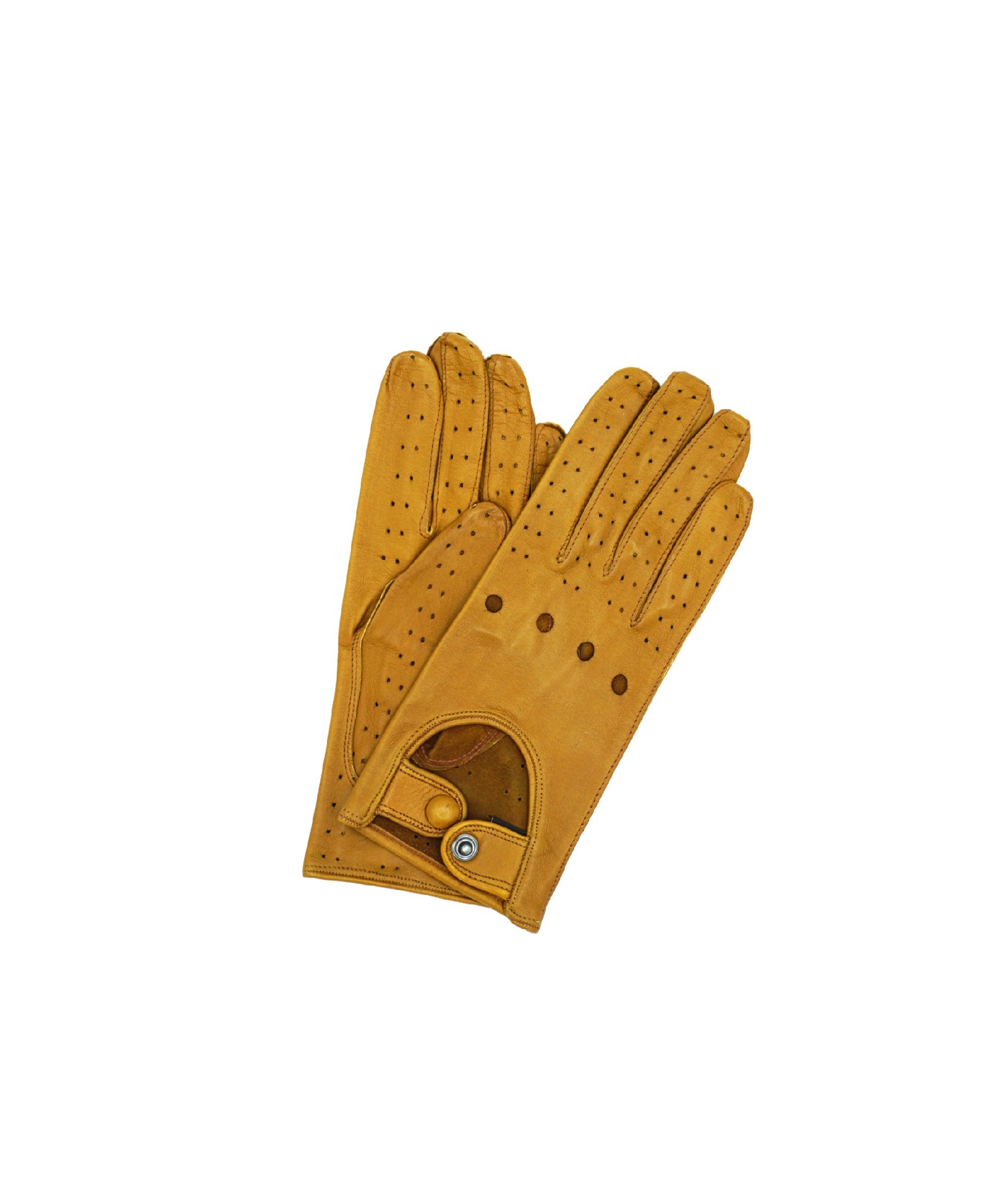 1028 Full Finger Kid Leather Driving Gloves Unlin. Camel 