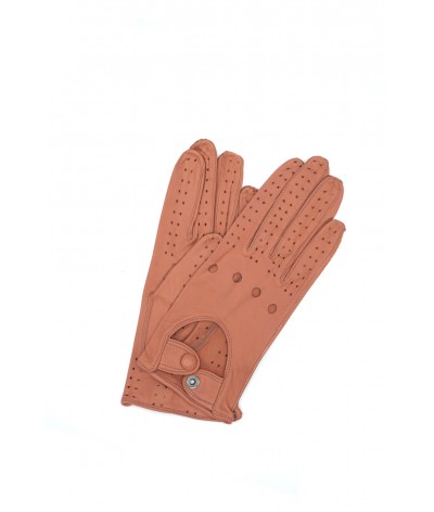 1028 Full Finger Kid Leather Driving Gloves Unlin. Cognac 