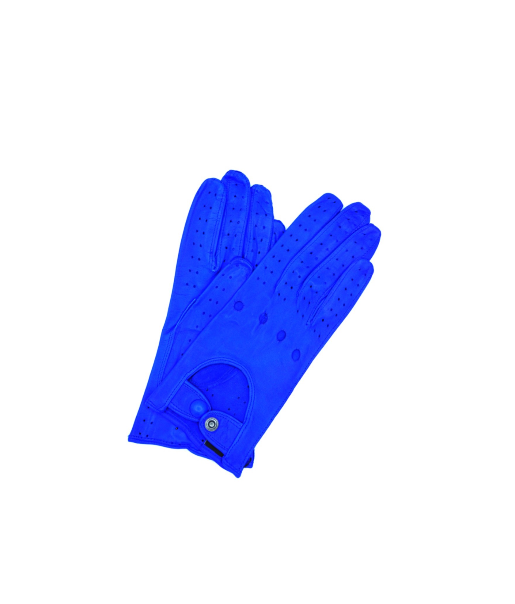 1028 Full Finger Kid Leather Driving Gloves Unlin. Blue Royal 