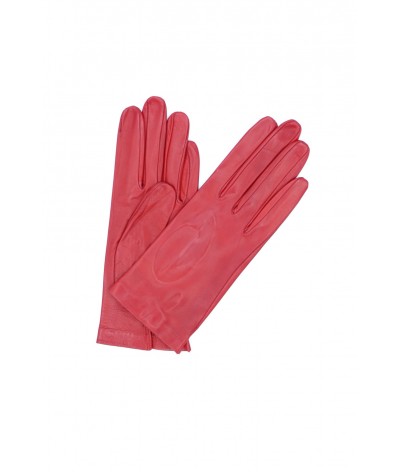 1002 Classic Kid Leather Gloves Silk Lined Red 