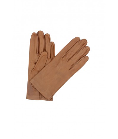 1002 Classic Kid Leather Gloves Silk Lined Tan 