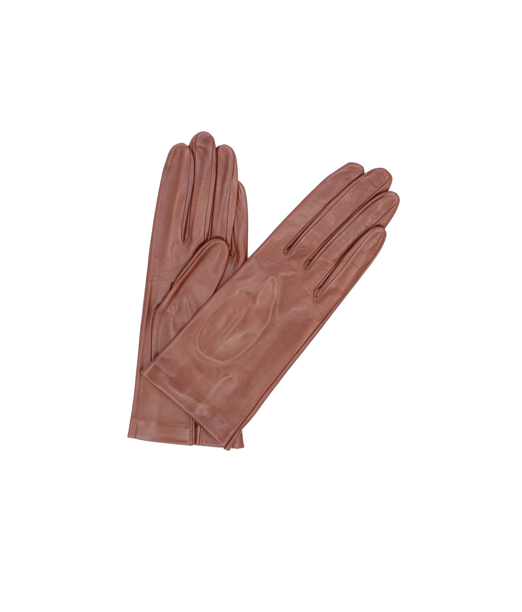 1002 Classic Kid Leather Gloves Silk Lined Cognac 