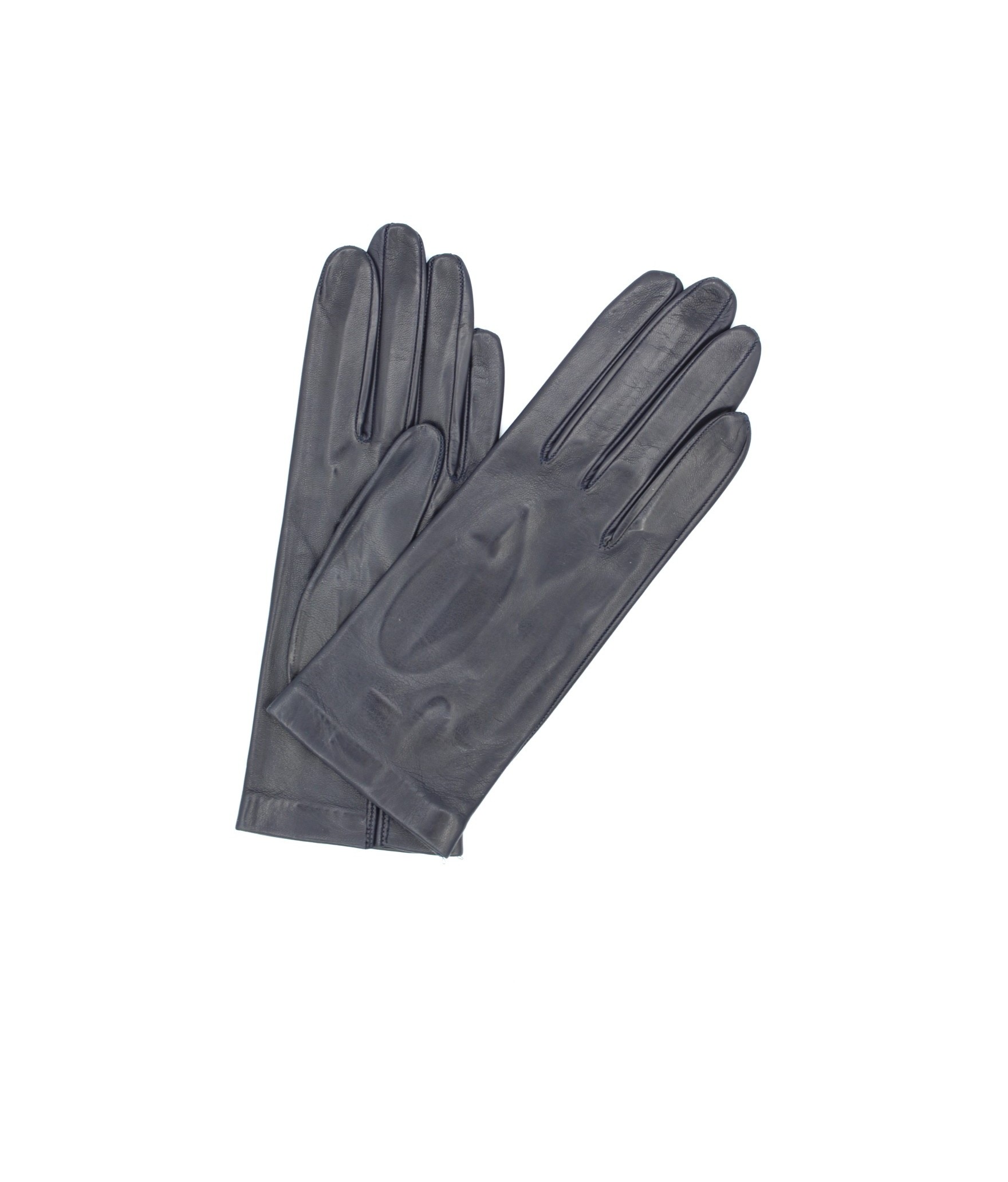 1002 Classic Kid Leather Gloves Silk Lined Navy 