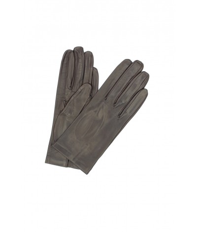 1002 Classic Kid Leather Gloves Silk Lined D.Brown 