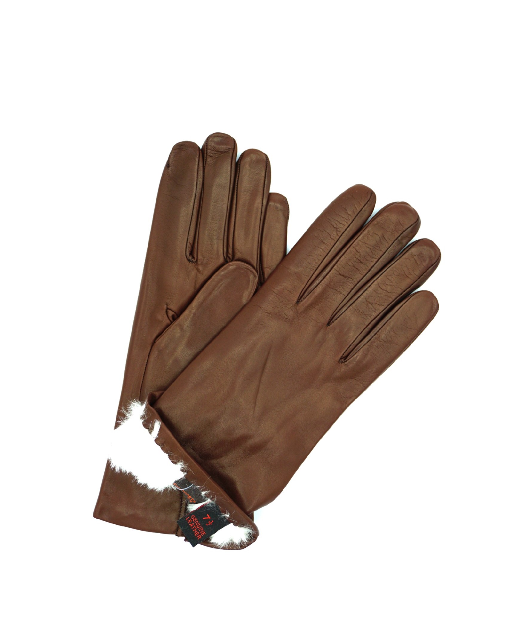 1022 Classic Leather Gloves Lined White Rabbit Mink 