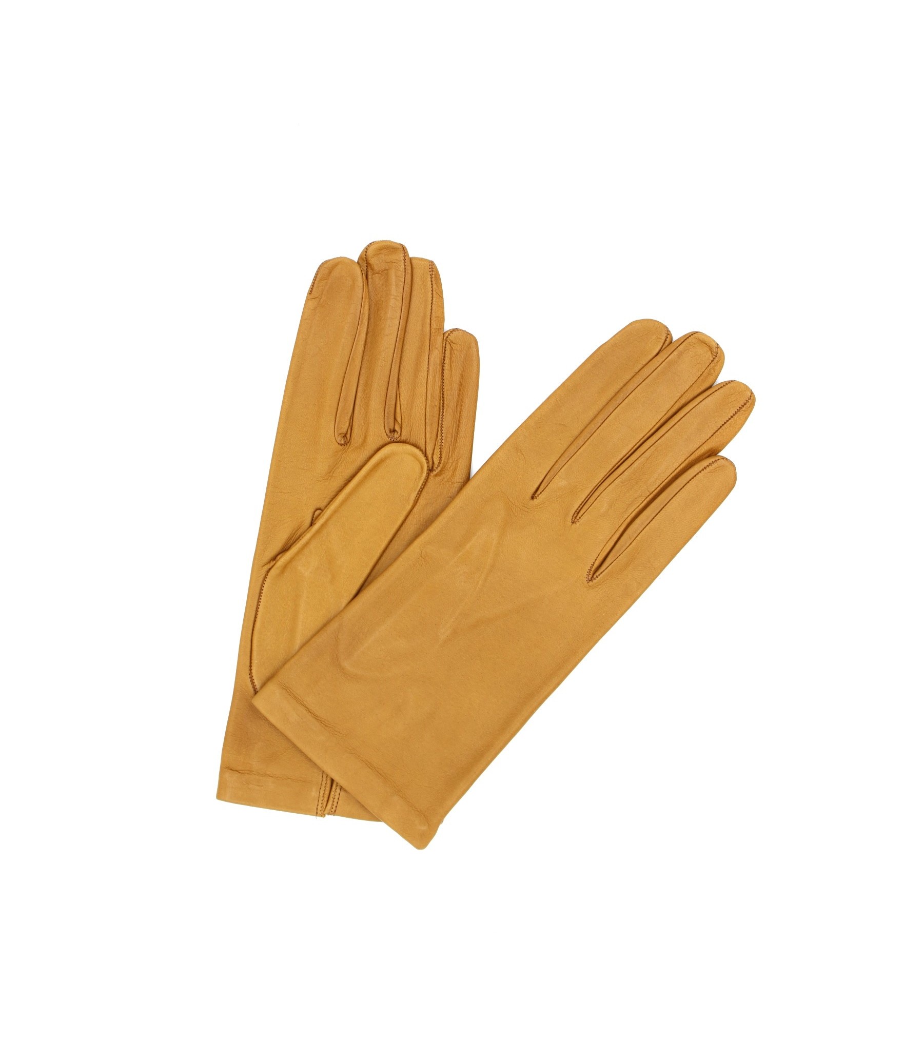 1002 Classic Kid Leather Gloves Silk Lined Camel 