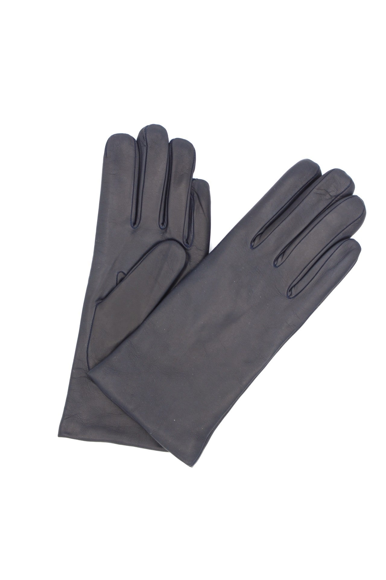 1011 Classic Kid Leather Gloves Cashmere Lined Navy