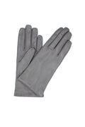1011 Classic Kid Leather Gloves Cashmere Lined Medium Grey