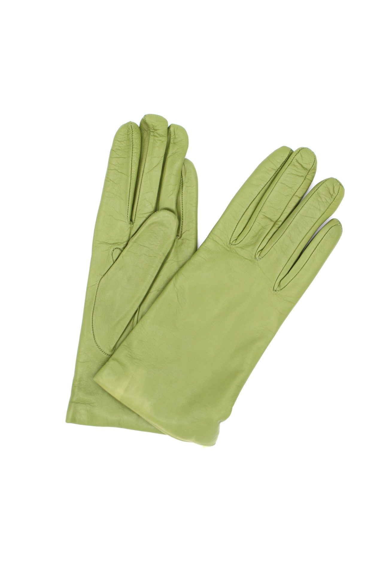 1011 Classic Kid Leather Gloves Cashmere Lined Apple Green