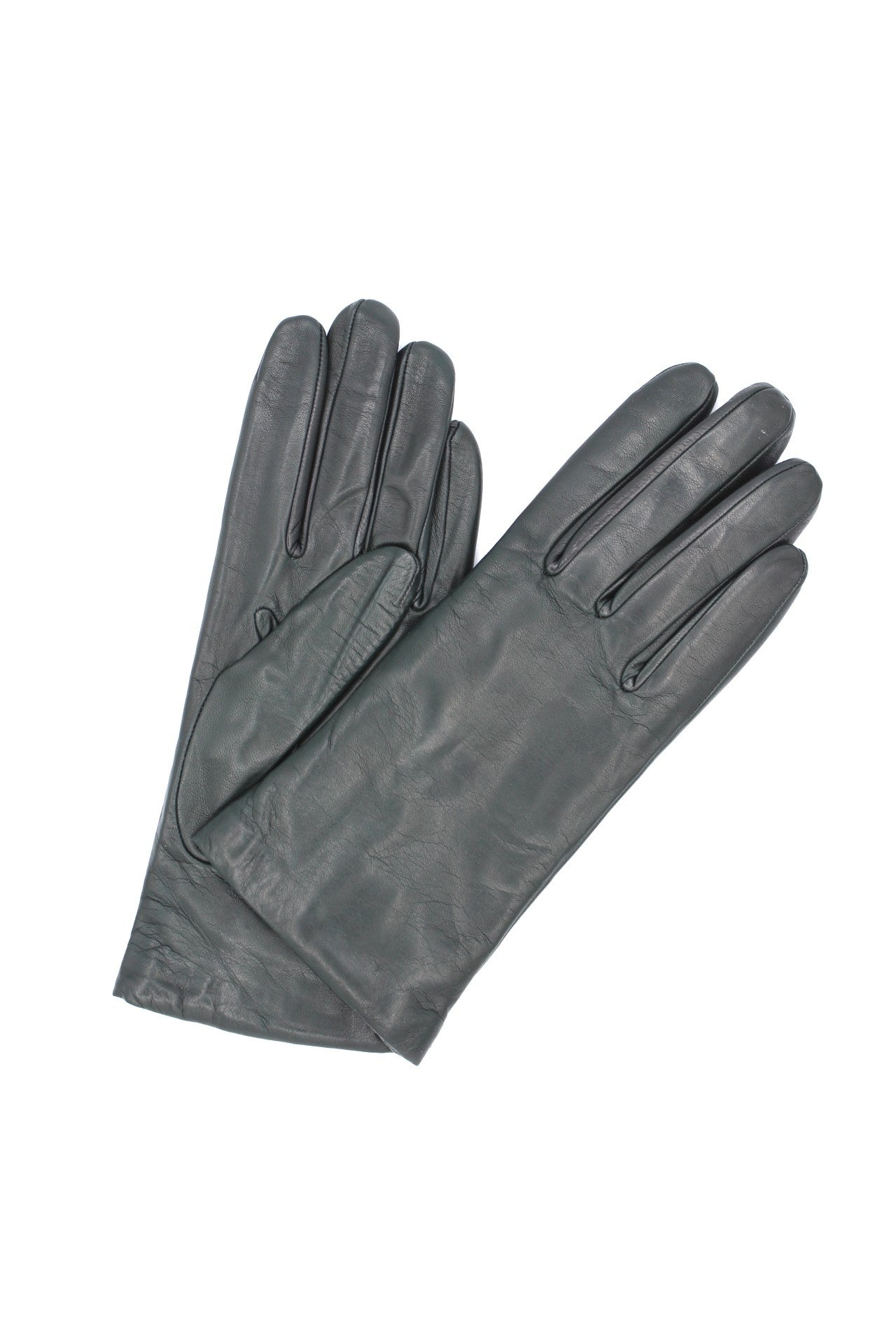 1011 Classic Kid Leather Gloves Cashmere Lined Dark Green