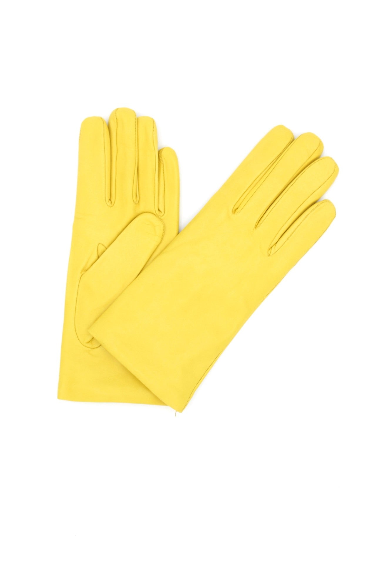 1011 Classic Kid Leather Gloves Cashmere Lined Yellow