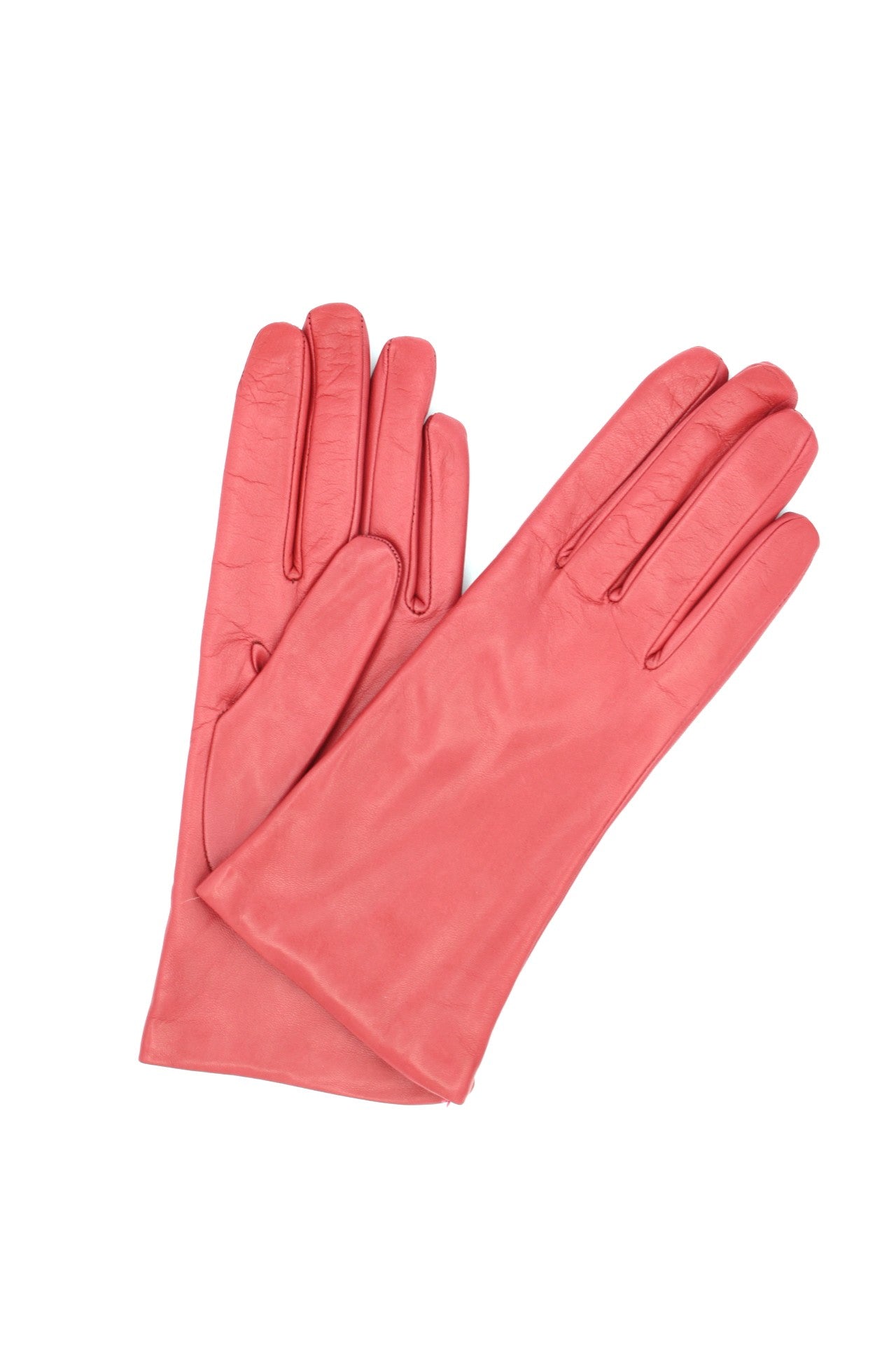 1011 Classic Kid Leather Gloves Cashmere Lined Rosa corallo