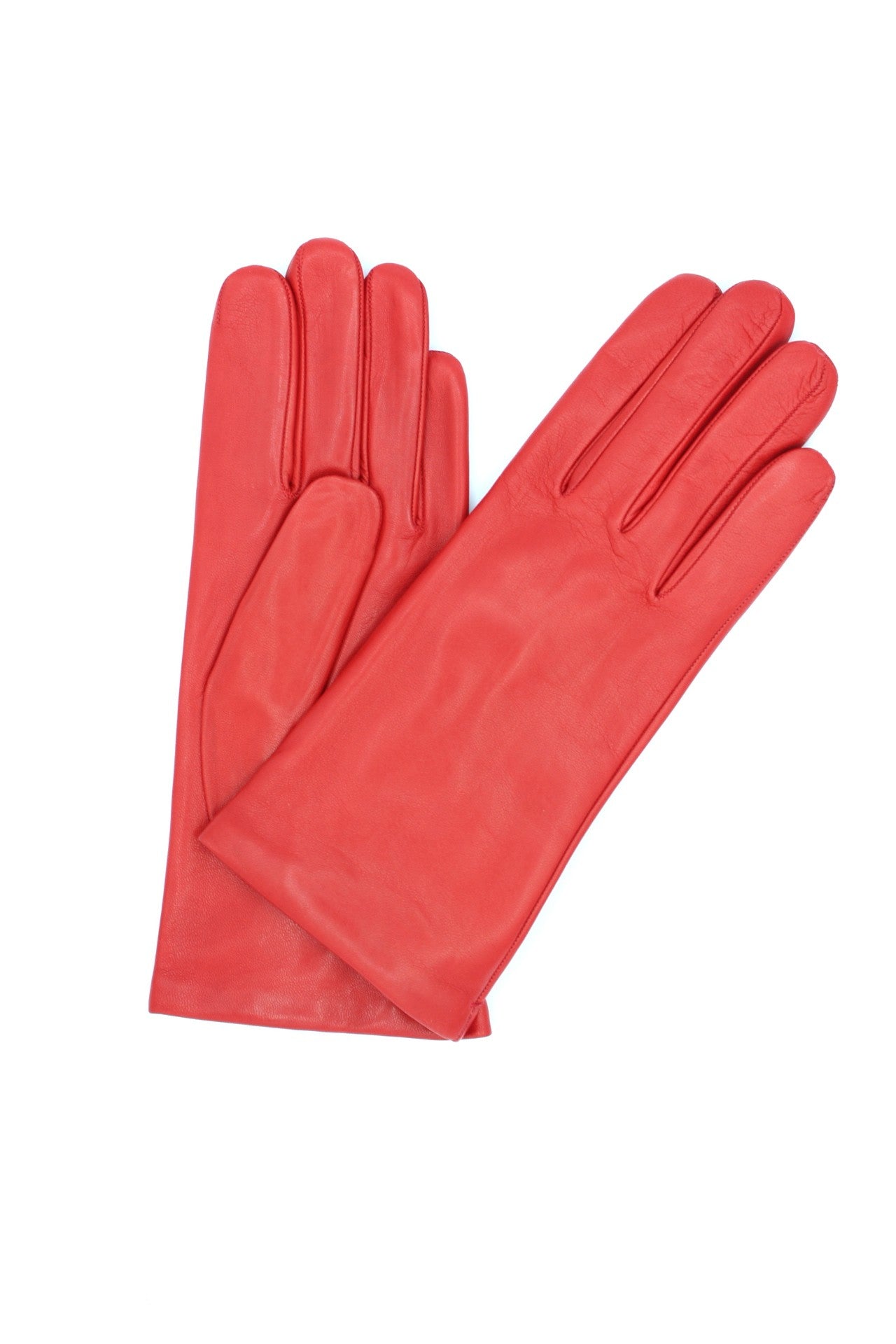 1011 Classic Kid Leather Gloves Cashmere Lined Red