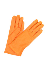 1011 Classic Kid Leather Gloves Cashmere Lined Orange -