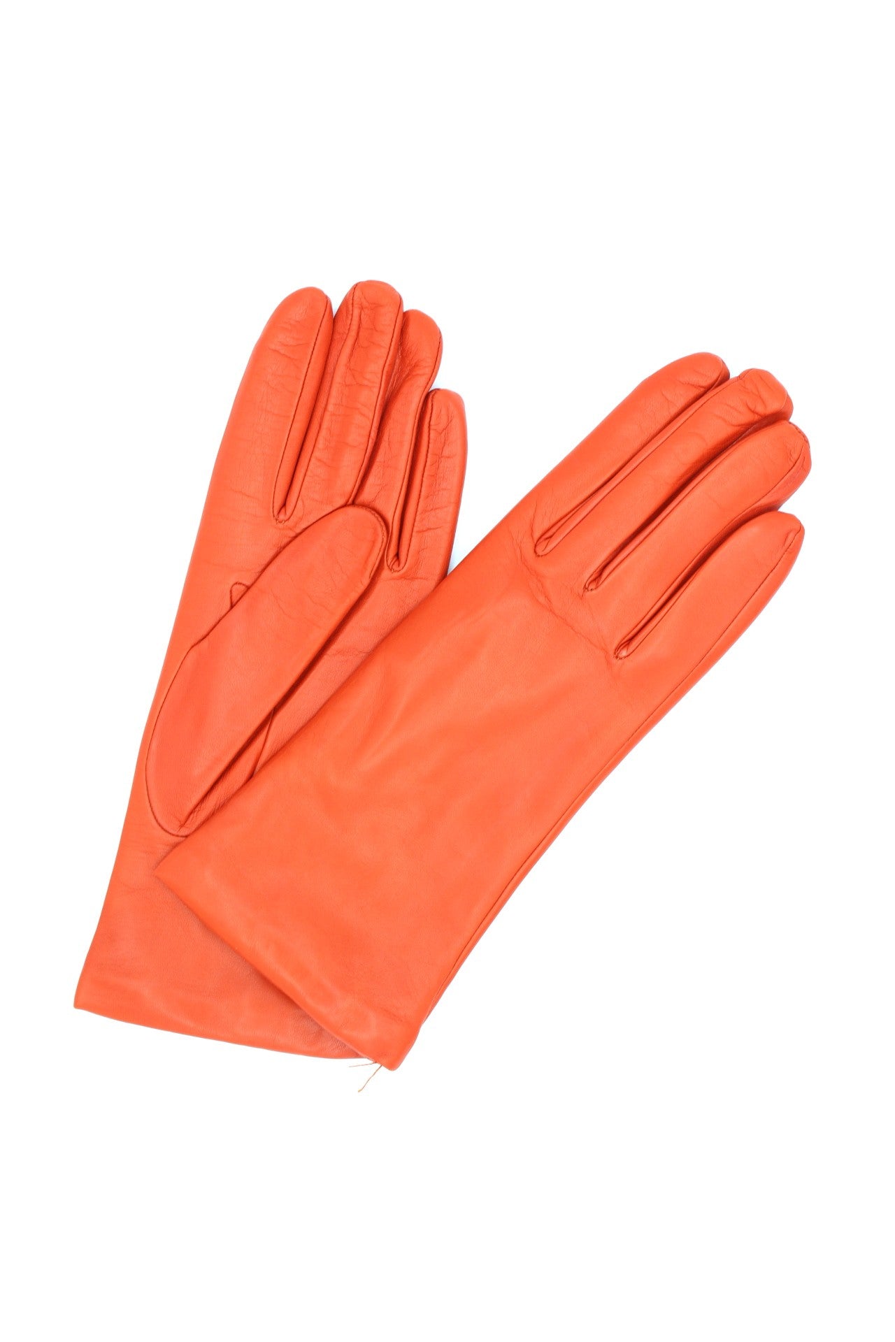 1011 Classic Kid Leather Gloves Cashmere Lined Dark Orange