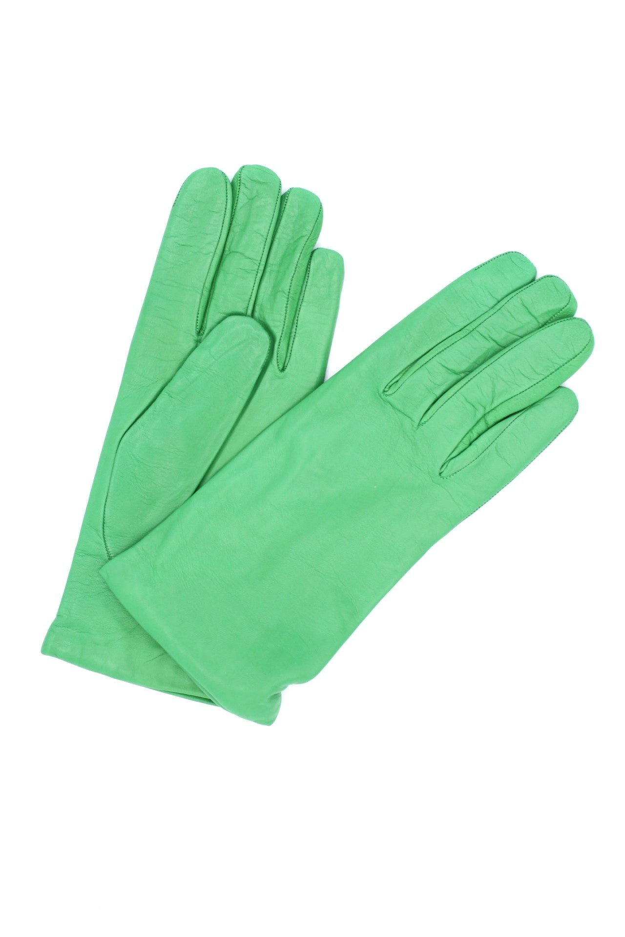 1011 Classic Kid Leather Gloves Cashmere Lined Emerald