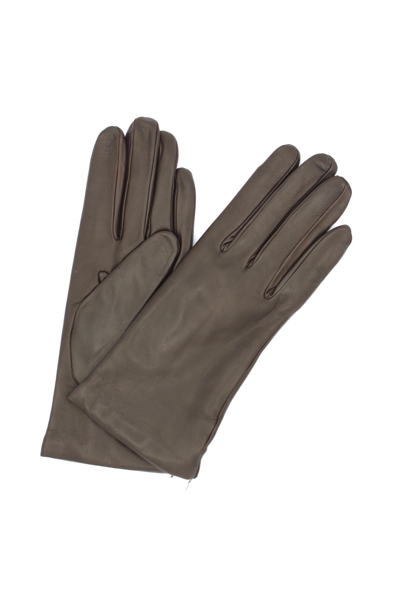 1011 Classic Kid Leather Gloves Cashmere Lined D.Brown