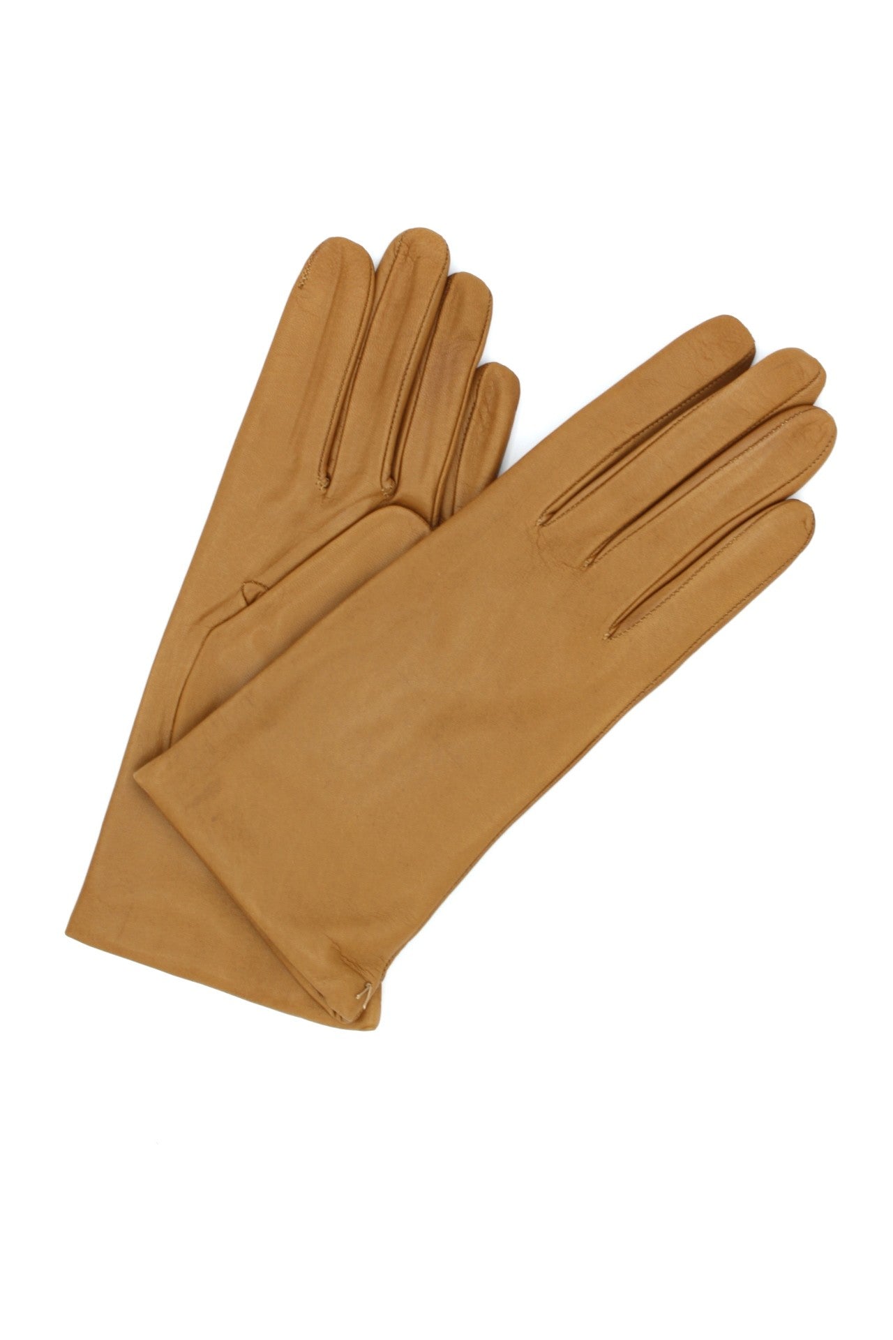 1011 Classic Kid Leather Gloves Cashmere Lined Camel